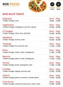 Menu Food Land - Les pizzas base tomate