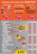 Menu Addim kebab - les barquettes, desserts et boissons