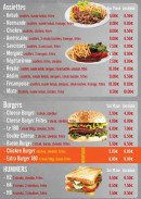 Menu Addim kebab - les assiettes, burgers et hummers