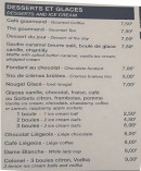 Carte et menu de Au Vieux Logis à Le Treport — Les desserts et glaces