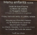 Menu Le 1973 - Menu enfant