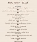 Carte et menu de le normandie à Rives-en-Seine  — Menu terroir