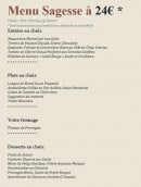 Menu L'hermitage - Menu sagesse 