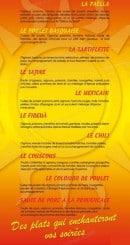 Menu Le Délice du Soleil - Les plats