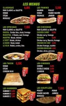 Menu La rigale - Les menus