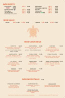 Carte et menu de Le bistrot de la plage à Le Havre — Les cocktails, mocktails...