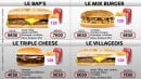 Menu No Time - Baps's, triple cheese...