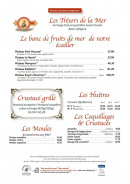Menu Taverne Paillette - Fruit de mer