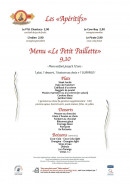 Menu Taverne Paillette - Les apéritifs et menu