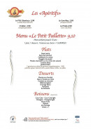 Menu Taverne Paillette - Les apéritifs et les menus suites