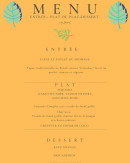 Menu Tropikatia - Les menus