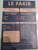 Menu Le Fakir - Les assiettes, barquettes et boissons