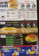 Menu Ô délice - les tacos