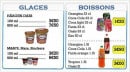 Menu MaxFood - Les glaces et boissons