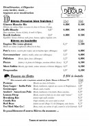 Menu DéTour - Les bières