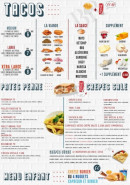 Menu o'mozza foods - Les tacos,  pattes penne et crêpes sale,...