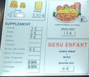 Menu L'etoile de senart - Les suppléments et menu enfant