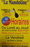 Menu La Mandoline - Les formules