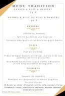 Carte et menu de Le retour aux Sources à Misy sur Yonne — Menu tradition