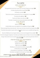 Carte et menu de Le retour aux Sources à Misy sur Yonne — La carte