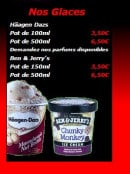 Menu Pizza Pronto - Les Glaces