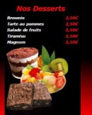 Menu Pizza Pronto - Les Desserts