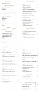Menu Graziella - les boissons