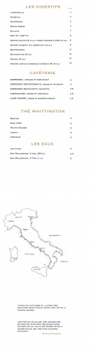 Menu Graziella - les digestifs et eaux,...