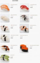 Menu Kidaya - Les sushis