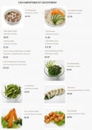 Menu Kidaya - Les garnitures et les entrées