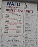 Carte et menu de Wafu à Brie Comte Robert — Buffet a volonté