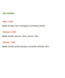 Menu Pizzaiolo - Les salades
