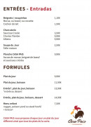 Carte et menu de Casa Pais à Gretz Armainvilliers — Les entrées et formules