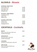 Carte et menu de Casa Pais à Gretz Armainvilliers — Les alcools et cocktals