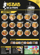 Menu Kebab De La Poste - Assiettes, barquettes, boissons,...