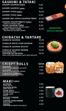 Carte et menu de Sushi nori à La Ferte Sous Jouarre — Les sashimis, makis, ...