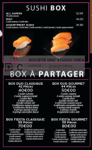 Carte et menu de Sushi nori à La Ferte Sous Jouarre — Les sushis box et box à partager