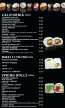 Carte et menu de Sushi nori à La Ferte Sous Jouarre — Les California, spring Rolls, …
