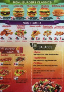 Menu O’diamond - Menus burgers, salades et tex mex