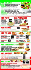 Menu Pizza Di Napoli - Pates, paninis tex mex, sandwichs et burgers