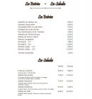 Carte et menu de L auberge de La croix d’Augas à Fontainebleau — Les entrées et les salades