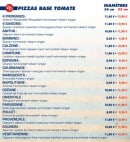 Menu Pizza Paton - Les pizzas base tomate