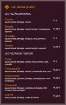 Menu Le Val d'Aoste - Les pizzas page 2