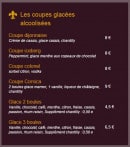 Menu Le Val d'Aoste - Les coupes glacées alcoolisées 