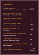 Menu Le Val d'Aoste - Les entrées