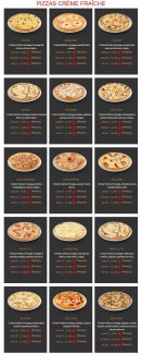 Menu Dream s Pizza - Pizzas crème fraîche