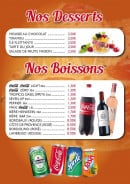 Menu Momo Pizza - Desserts et boissons 