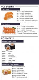 Carte et menu de Lagny Asia à Lagny sur Marne — Les sushis, makis, egg roll