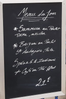 Carte et menu de L'auberge de la Vallée à Villeneuve sur Bellot — Le menu du jour