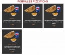 Menu Dream's pizza - Formules pizz'wichs